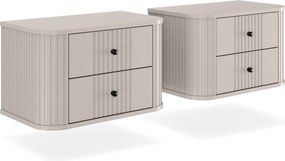 Zestaw szafek nocnych wiszących Vesper 56 cm - kaszmir / czarne uchwyty