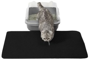 Mata przed kuwetę dla kota 60x45 cm, czarna