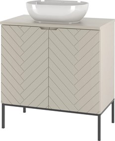 Szafka z umywalką nablatową Aspen 08, cashmere/czarny, 80 cm - zestaw 2