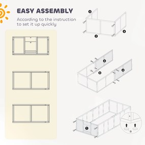 PawHut Boks porodowy dla psów i szczeniąt, z regulowanymi wejściami, dla dużych i małych psów, 196 x 96 x 48 cm, Biały