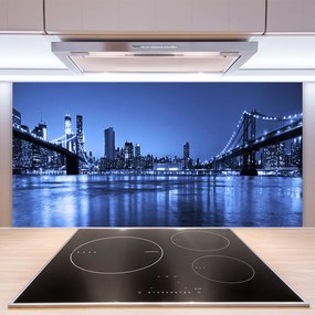 Panel Szklany Most nad Wieczornym Miastem