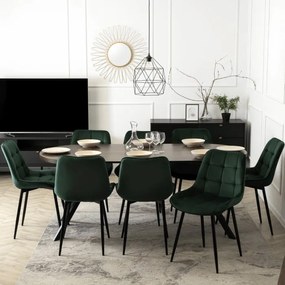 Stół Okrągły Rozkładany LUGO 90-190 cm Orzech/Czarny Loft
