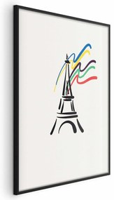 Plakat Wieża Eiffla i kolory 21x30 cm z ramą czarną bez marginesu ARTGEIST B