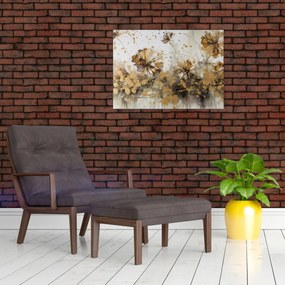 Obraz na szkle - Abstrakcyjny kwiatowy obraz (70x50 cm)