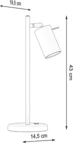 Czarna metalowa lampa stołowa (wysokość 43 cm) Etna – Sollux