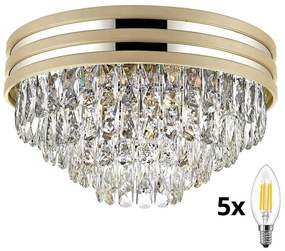 Brilagi - LED Plafon kryształowy VELURE 5xE14/40W/230V złoty