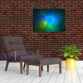 Obraz na szkle - niebieska abstrakcja (70x50 cm)
