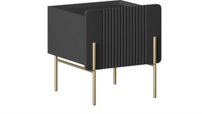 Szafka nocna Malmi 45 cm z szufladą - czarny mat / złote nóżki