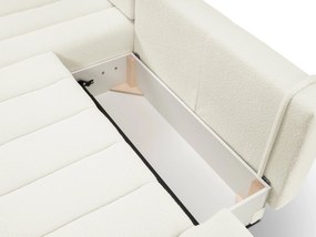 Masseno Narożnik GIOIA z funkcją spania i pojemnikiem na pościel Narozniki L, Rozkładana sofa - Kremowy, LAMBI 1
