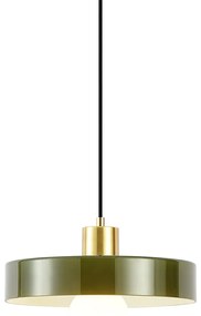 Retro Lampa Wisząca Złota z Zielonym Szkłem - Jina Retro Oswietlenie wewnetrzne