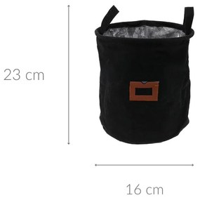 Kosz materiałowy z okienkiem oraz uchwytami, Ø 16 cm