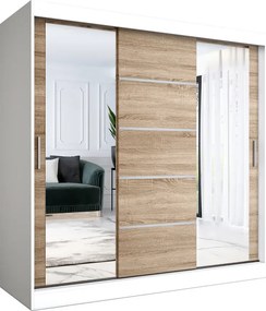 Szafa przesuwna 200 cm biały + dąb sonoma Z6-G94