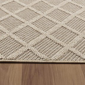 Dywan zewnętrzny sznurkowy Patara Kratka beżowy 80 cm x 250 cm