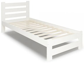 Białe drewniane łóżko pojedyncze 80x200 - Lids 3X