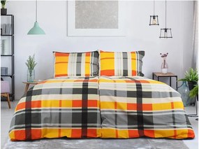 PrzytulneMieszkanie.pl PrzytulneMieszkanie.pl Pościel z kory z bawełny Renforcé ORANGE KUBE kolorowa Rozmiar pościeli: 70 x 90 cm | 140 x 200 cm