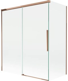 Mexen Rox parawan nawannowy 2-skrzydłowy rozsuwany 140 + 70 x 150 cm, transparent, różowe złoto - 8C9-140-070-60-00