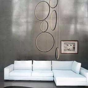 Designerska lampa ściemnialna Ledowe Okręgi No.8 In 90 cm