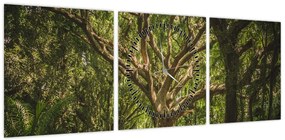 Obraz drzewa (z zegarem) (90x30 cm)