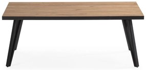 Czarny stolik z blatem w dekorze dębu 60x120 cm Sindi – Marckeric