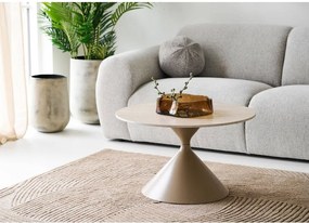 Beżowy okrągły stolik z ceramicznym blatem ø 70 cm Annecy – House Nordic