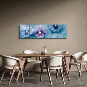Obraz - Fiołki w wodzie (170x50 cm)