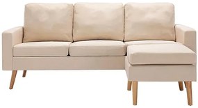 3-osobowa kremowa sofa z podnóżkiem - Muria 4Q