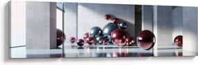 Obraz - 3D przestrzeń z kulami II. (170x50 cm)