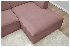 Różowy narożnik modułowy (prawostronny/w kształcie litery L) Megeve – Bobochic Paris