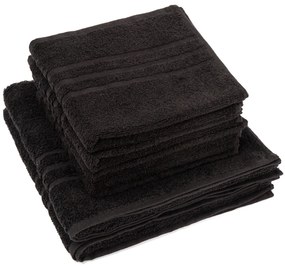 Zestaw ręczników „Classic” czarny, 4 szt. 50 x 100 cm, 2 szt. 70 x 140 cm, 4 szt. 50 x 100 cm, 2 szt. 70 x 140 cm
