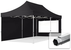 TOOLPORT 3x6 m Namiot Ekspresowy PROFESSIONAL Alu 40mm, ze ścianami bocznymi, okna panoramiczne, czarny - (600236)