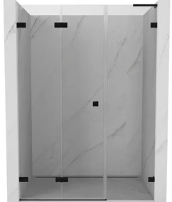 Mexen Lunar-F L drzwi prysznicowe składane lewe 135 cm, transparent, czarne - 836SL-135-050-70-00-L