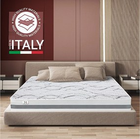 Podwójny Materac Memory King Size 190x210 Ortopedyczne | antybakteryjne | hipoalergiczne | Wysokość 20 cm | Wyprodukowano we Włoszech