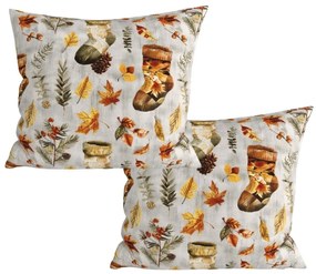 Zestaw 2 sztuk dekoracyjnych poszewek na poduszki AUTUMN SOCKS 45x45 cm, kolorowa