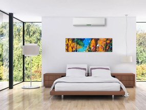Obraz - Kochankowie, Pointillismus (170x50 cm)