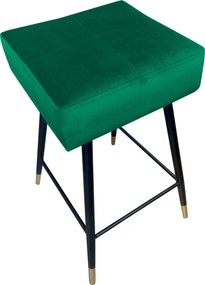 Hoker MAX krzesło barowe tkanina Welur podstawa metalowa : Kolor nogi - Czarno-złota stożek, Kolor tkaniny - VELVET - MG25, Typ siedziska - Siedzisko stałe