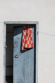 Pomarańczowo-beżowy ręcznik z bawełny organicznej frotte 50x90 cm Retro – Mette Ditmer Denmark