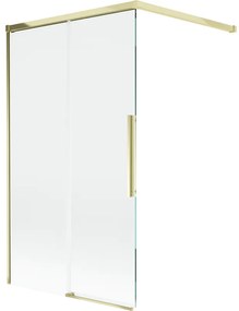 Mexen Rox parawan nawannowy 2-skrzydłowy rozsuwany 100 x 150 cm, transparent, złoty - 8C9-100-003-50-00