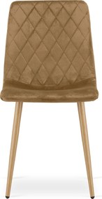 Brązowe aksamitne krzesło TURIN