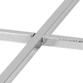 Kwadratowy stolik kawowy Cross transparentny/chrom
