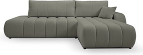 Masseno Narożnik GIOIA z funkcją spania i pojemnikiem na pościel Narozniki L, Rozkładana sofa - Szary, LAMBI 12