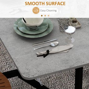 HOMCOM Składany stół na kółkach dla 4-6 osób stelaż stalowy szary 52,5-120x80x73 cm | Aosom PL