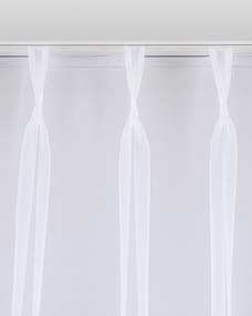 Firana na haczykach flex podwójnych kolor biały tkanina półprzezroczysta, strukturalna, wzorzysta