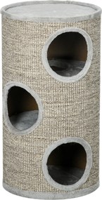 PawHut Drapak dla Kota z 3 Poziomami Jasnoszary 38x38x70cm z Sizalową Liną Idealny dla Zabawy i Ostrzenia Pazurów | Aosom PL