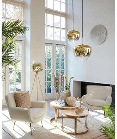 Kremowy fotel z materiału bouclé Vinstra – Light &amp; Living