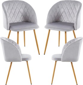 Zestaw 4 Krzese Velt Aksamitne