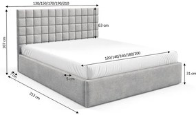 Czerwone łóżko z pikowanym zagłówkiem 3 rozmiary D7-E87