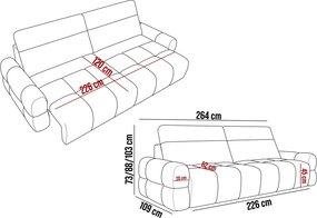 Sofa MATEO z funkcją RELAX i elektryczną regulacji siedziska tkanina PERFECT HARMONY 90 WERSAL