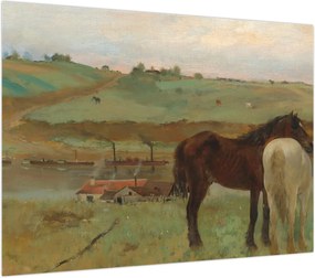 Obraz na szkle - Edgar Degas, Horses in a Meadow, reprodukcje (70x50 cm)