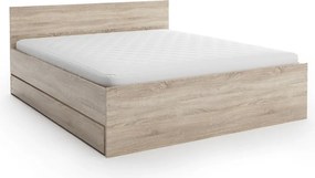 Łóżko ELISA 160 x 200 cm, dąb sonoma Stelaż: Ze stelażem listwowym rolowanym elastycznym, Materac: Bez materaca