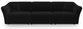 Czarna aksamitna sofa 292 cm Tokyo – Cosmopolitan Design